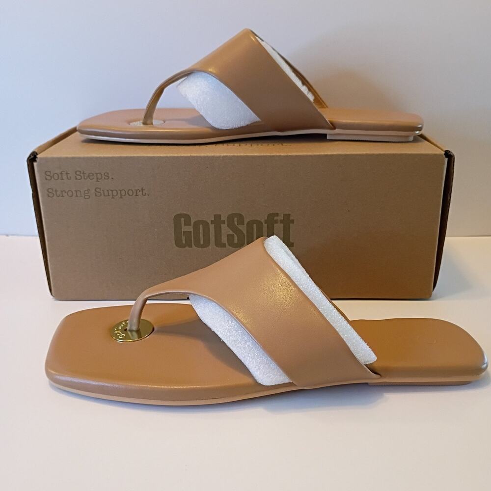 GotSoft Women's Beige Thong Sandals Size 7